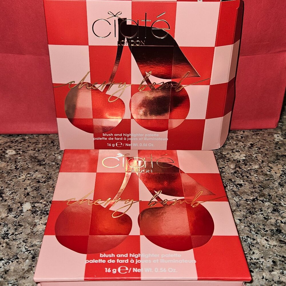 NIB Ciate London Cherry Bomb Blush & Highlighter Palette (0.56 oz)